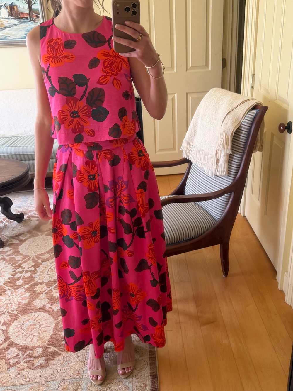 Boden Pink Floral Sleeveless Top & Skirt set - Picture 7 of 7